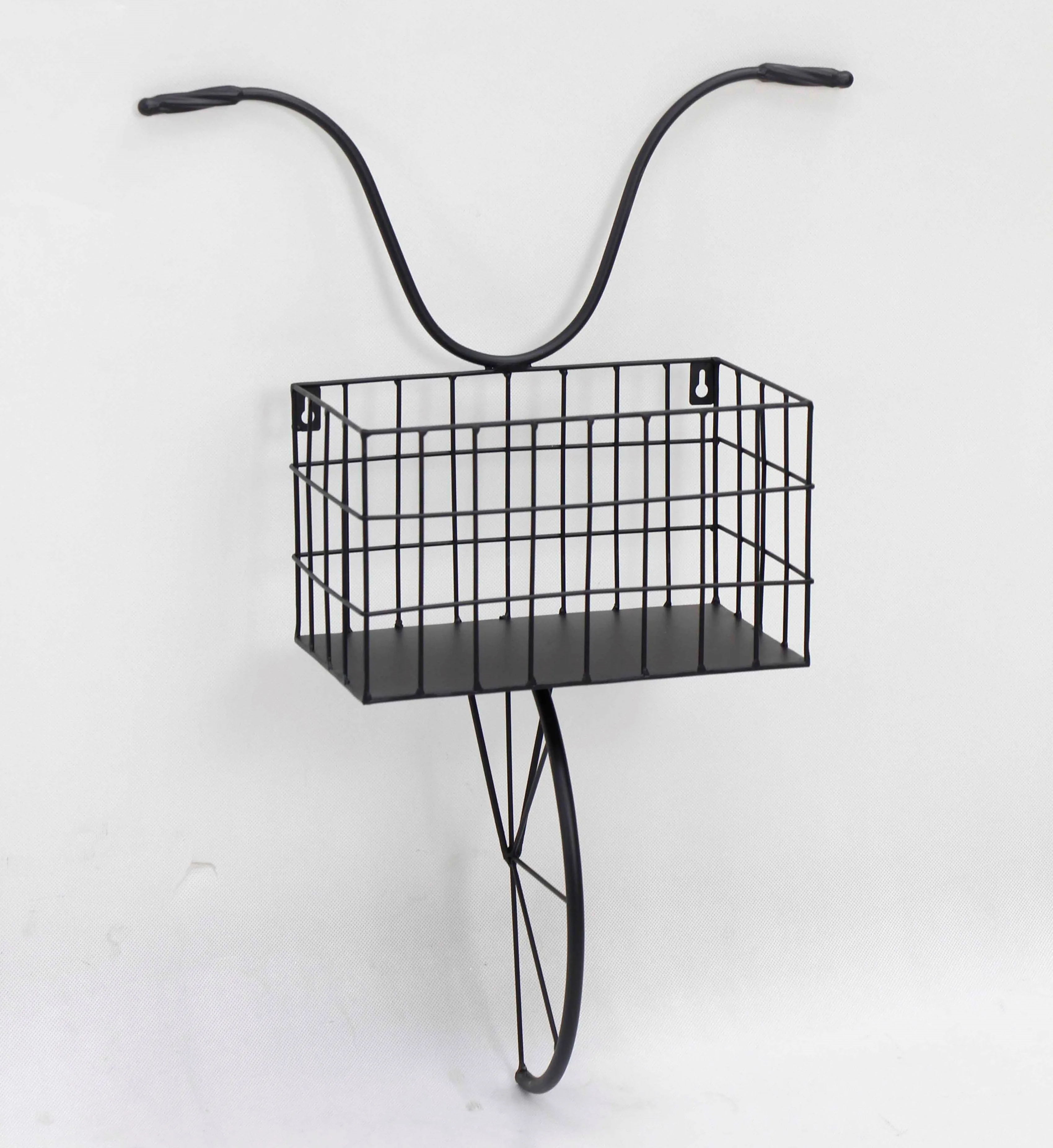 Bicycle Design Metal Wire Wall Basket iron Bicycle Wall Decor Storage Magazine Rack Flower Pot Holder