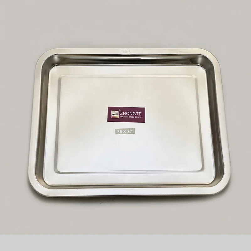 ZHONGTE Wholesale Stainless Steel Food Metal Serving Trays  With High Quality