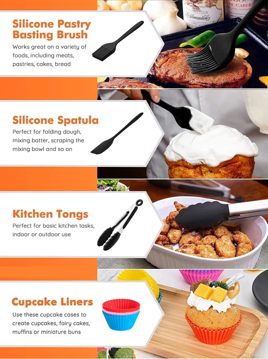 Hot selling 10 Piece air fryer Square Accessories set 5.8 Qt 6.0 Qt Larger pot