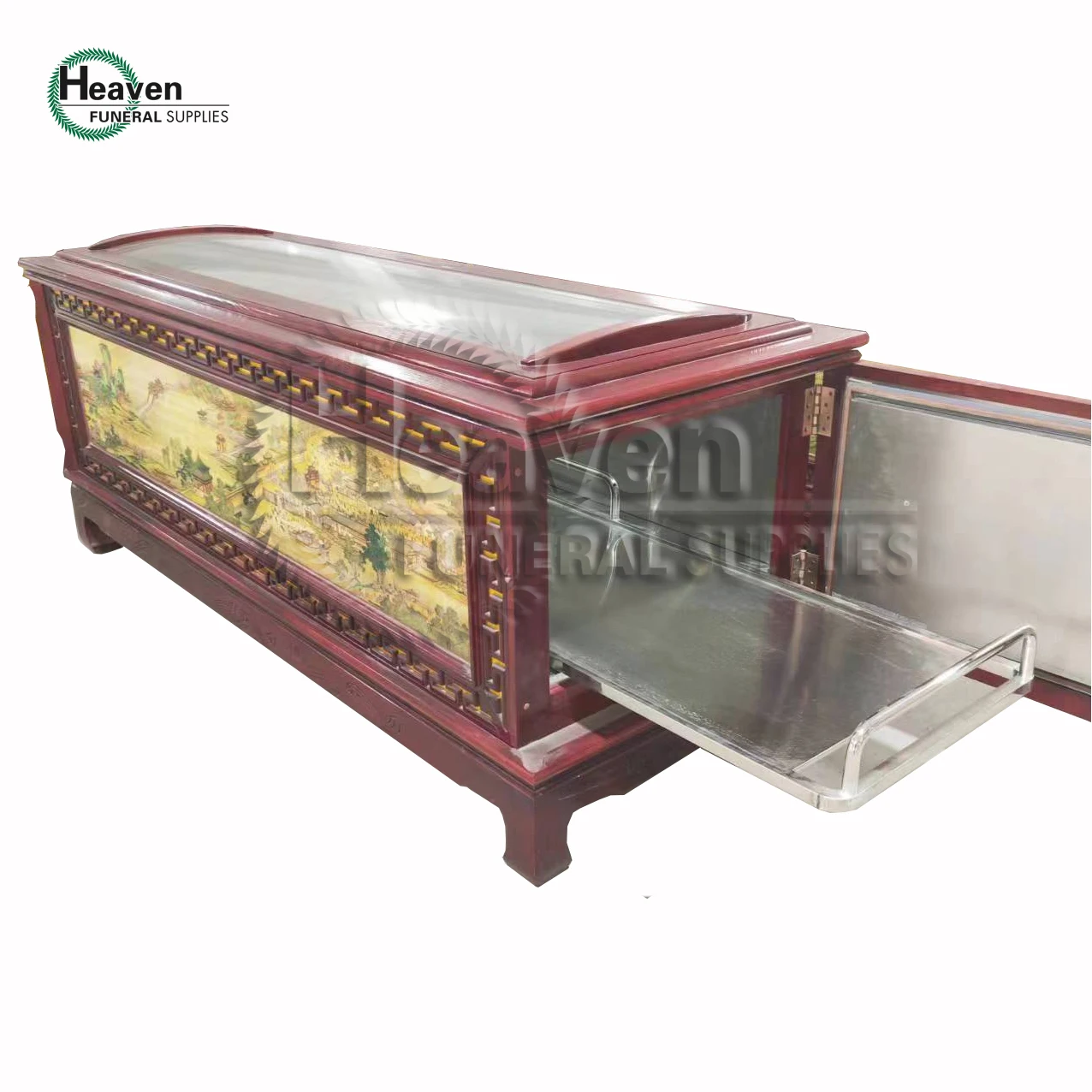 Luxurious Wooden Refrigerated Coffin Air Conditioned Coffin Morgue Equipment Mortuary Dead Body Refrigerator