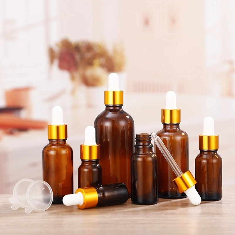 Factory Produced Wholesale Empty Dropper Bottle Amber Essential Oil Glass