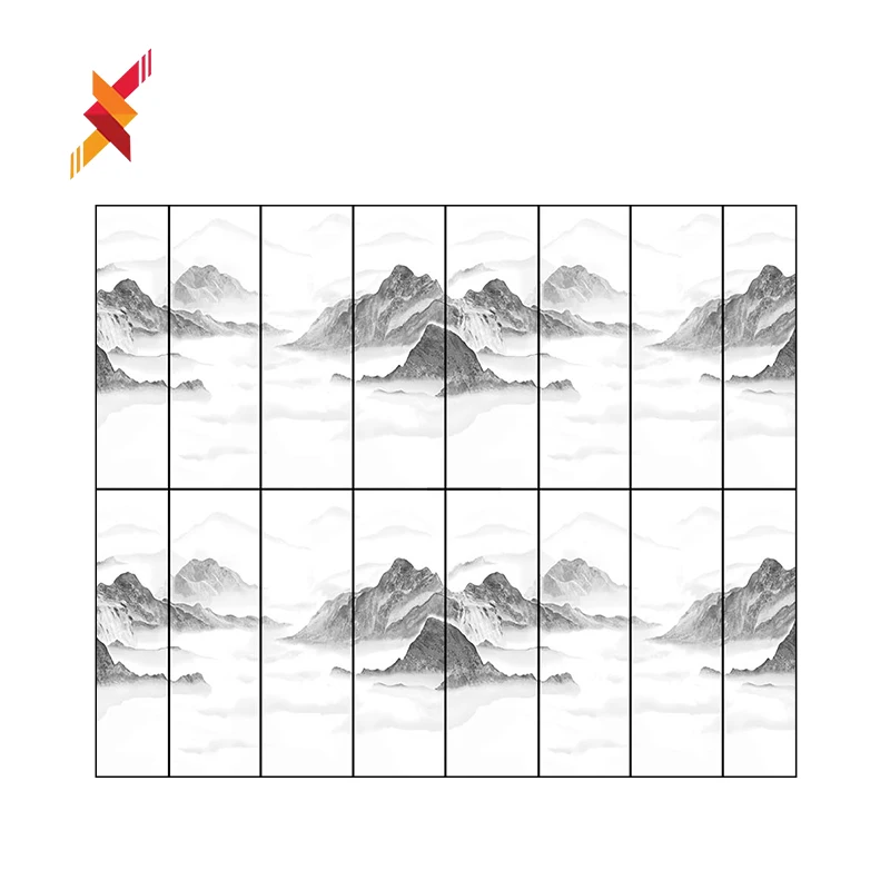 Landscape painting chinese mountain design wall sinters slab artificial stone