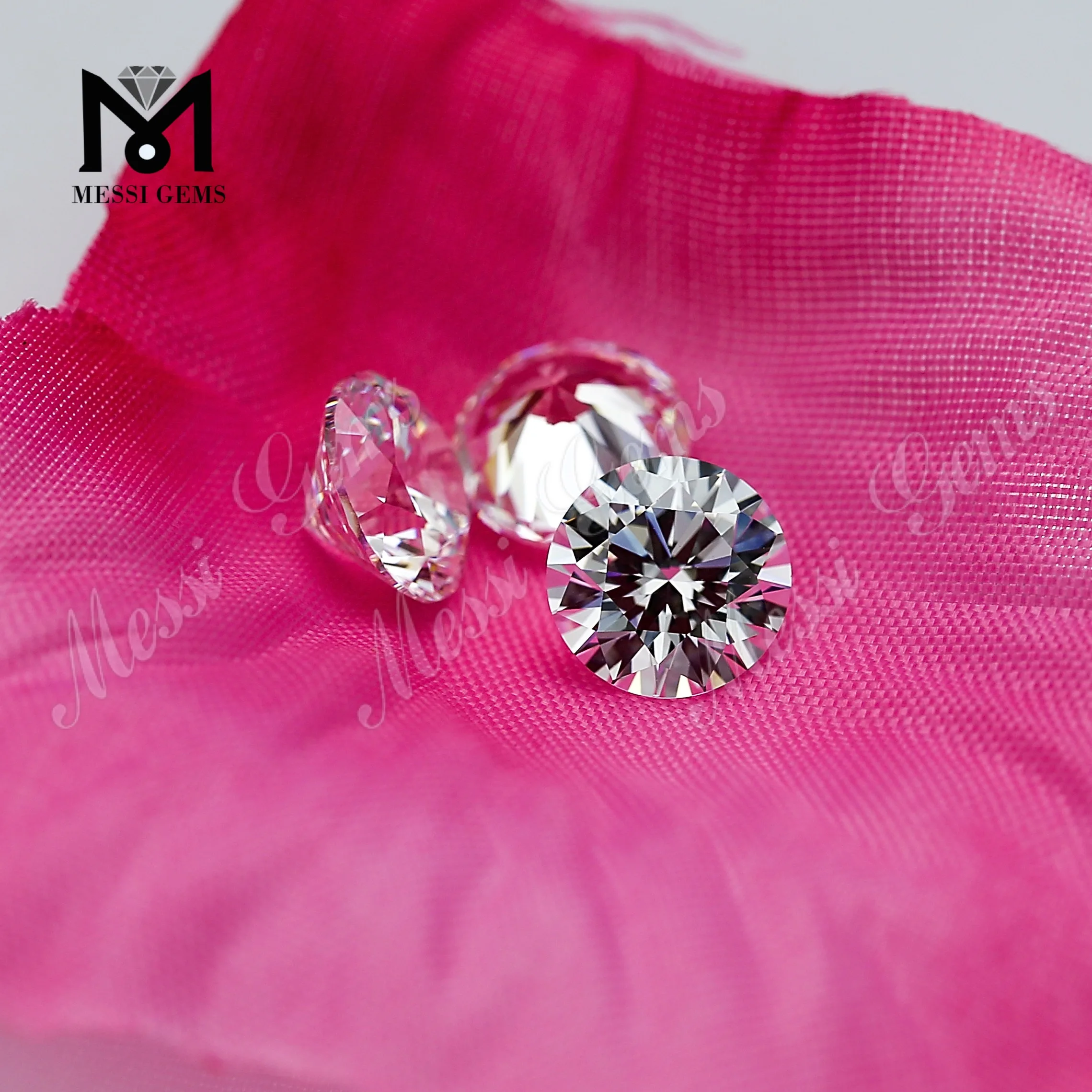 0.8mm to 3.0mm machine cut round  white color aaaaa cubic zirconia stone