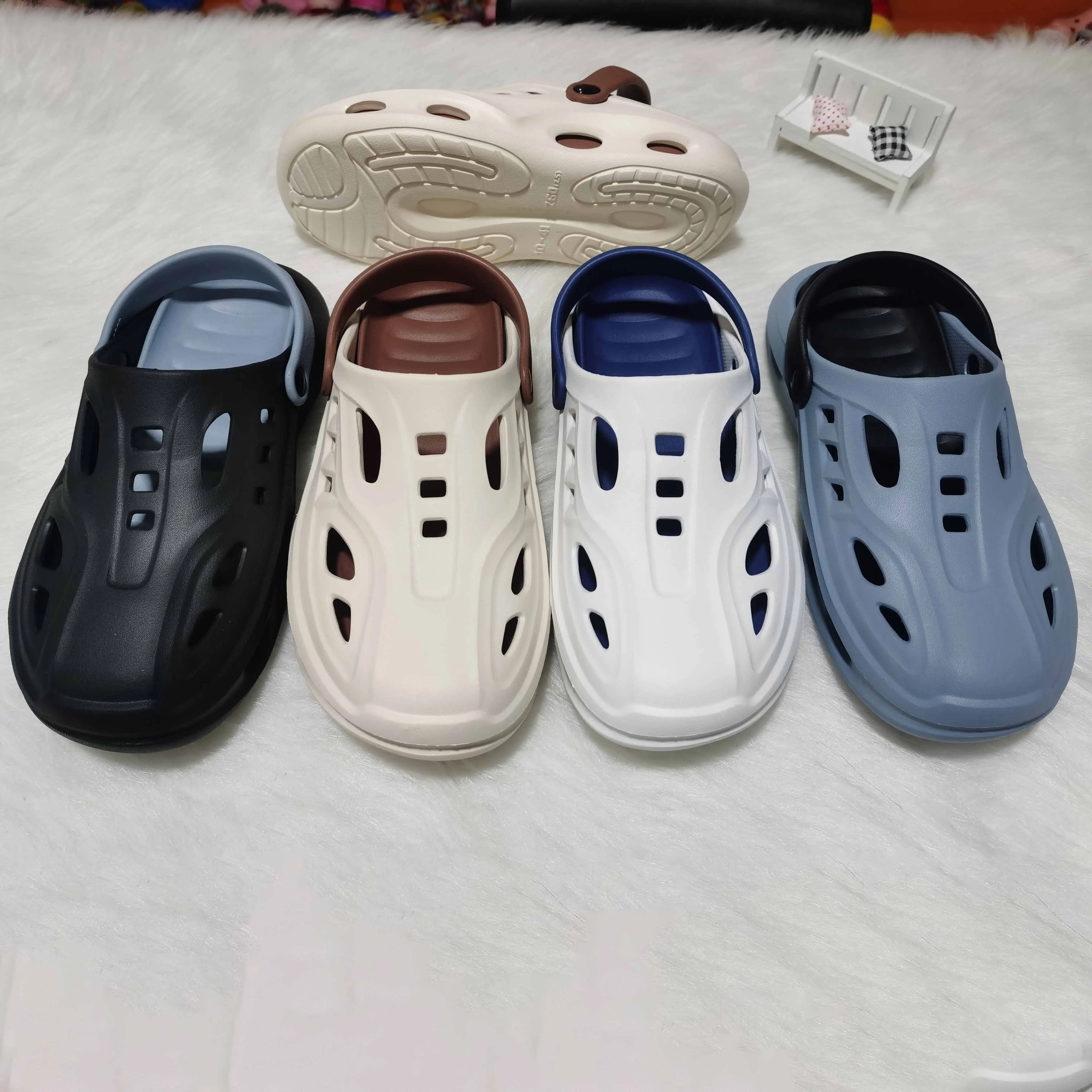 High heel wedge summer sandals clogs slippers for women flat separated insole sandal clogs for woman