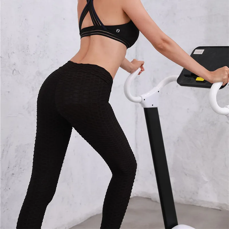 
High quality anti-cellulite compression yoga pants women slim push up leggings 