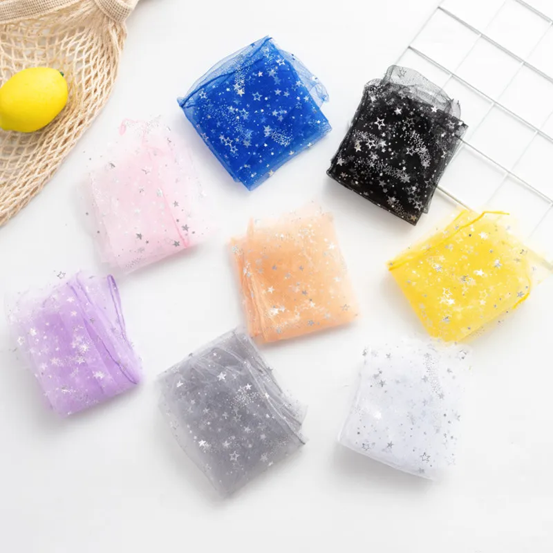 Fashion Star Moon Tulle Socks Women crew Transparent Woman Socks Female Ultra-thin Socks