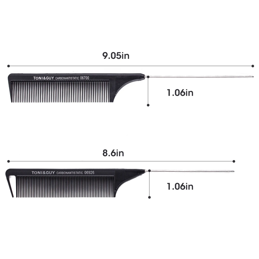 Hot Sale Antistatic Personal And Salon Used Plastic Travel Pin Tail Comb Carbon Material Part Cutting Customized Rat Tail Comb