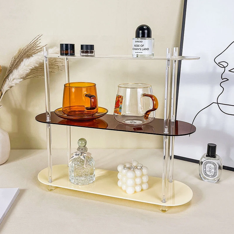 Multifunctional Acrylic Snack Display Rack Clear 3 Layers Desktop Home Acrylic Storage Display Racks