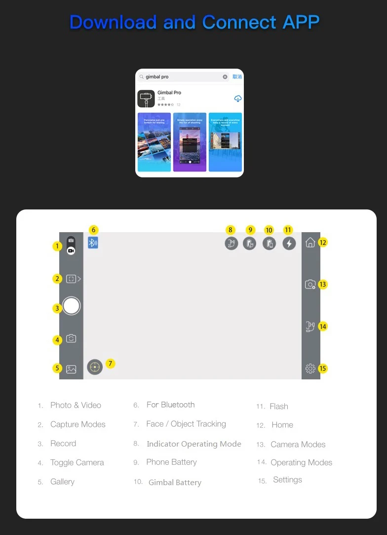 Mobile Phone Video Stabilizer 3 Axis Handheld Gimbal,Smooth Vlog Camera Controller Selfie Stick