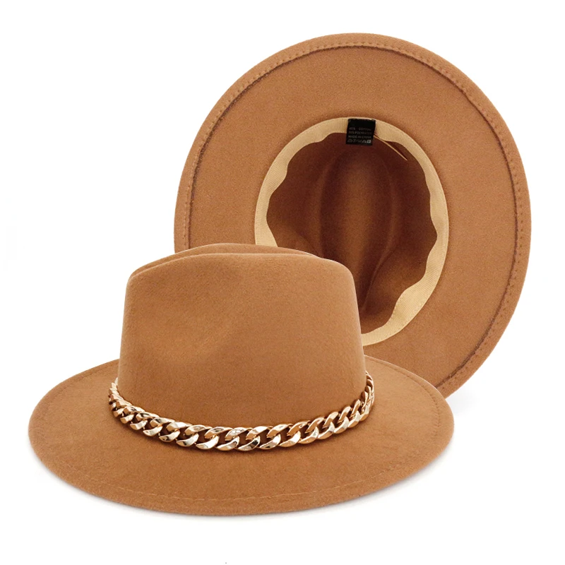 
HA2105022 Fedora hats women wholesale 2021 new designer wide brim fedora hats with strap belt 