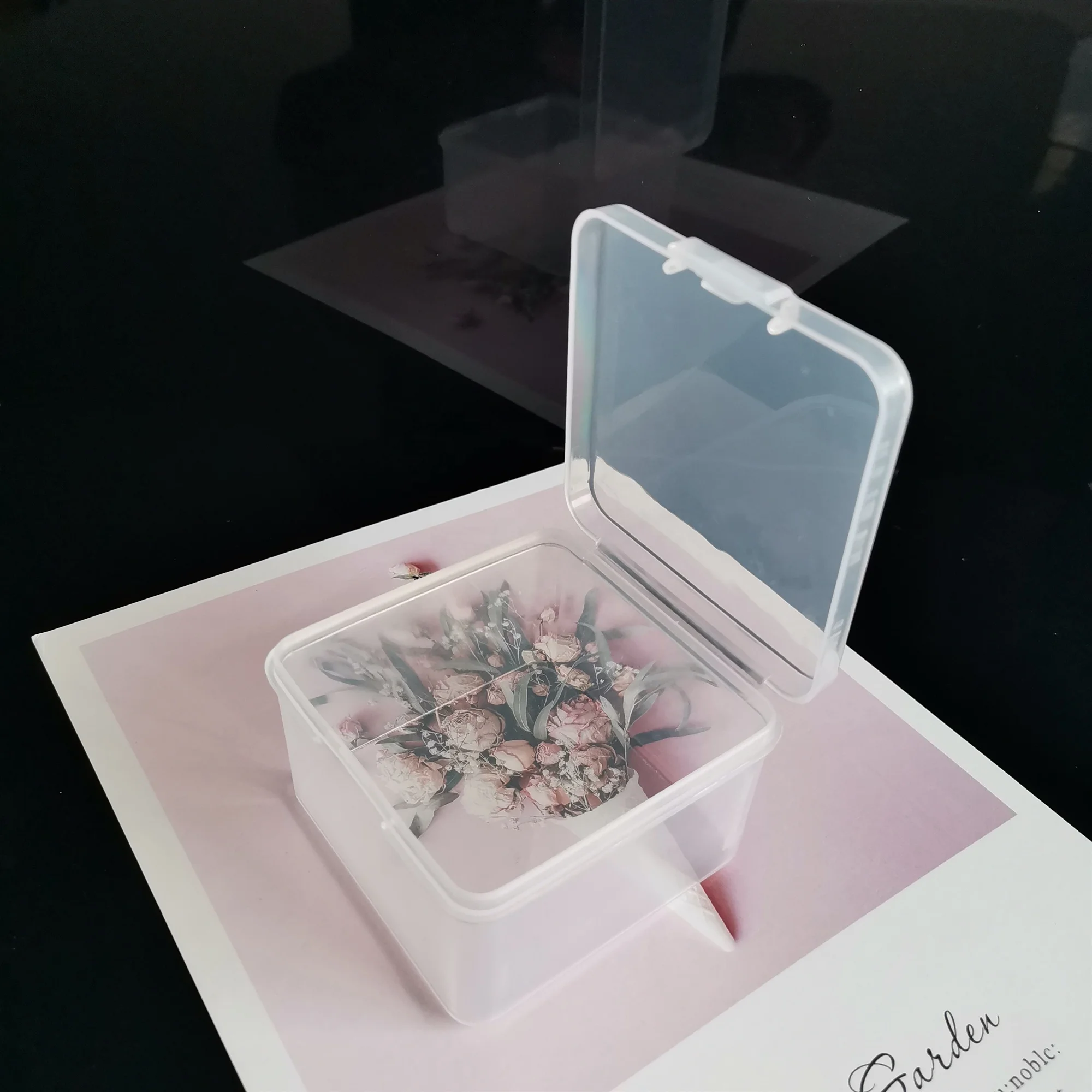 Hard Organizer Box Transparent PP Square Recyclable Hinged Plastic Waterproof Food Container Multifunction Customized CLASSIC