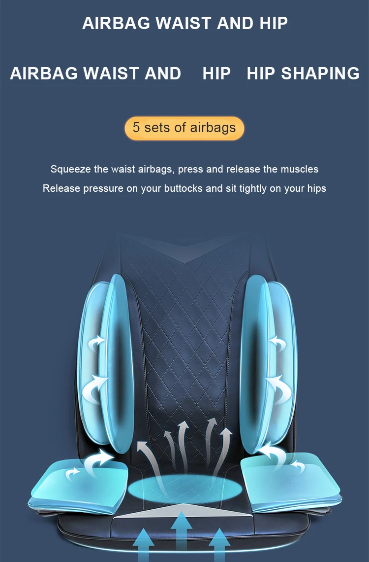 Wholesale portable electric full neck back body heated vibration shiatsu car home massage seat cushion