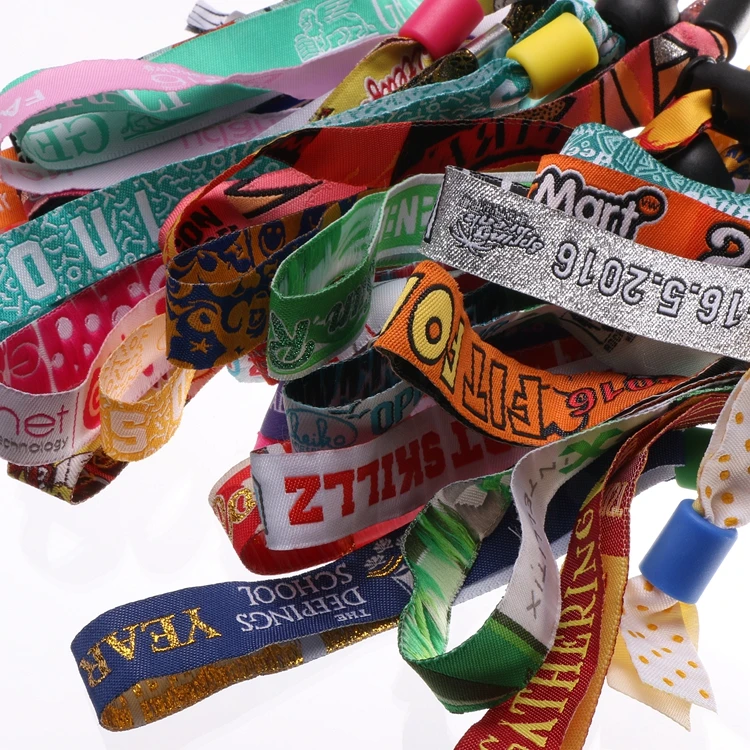 Custom novelties 2024 Cartoon animation Wrist band Woven Polyester Bracelets Fabric wrist bands for events