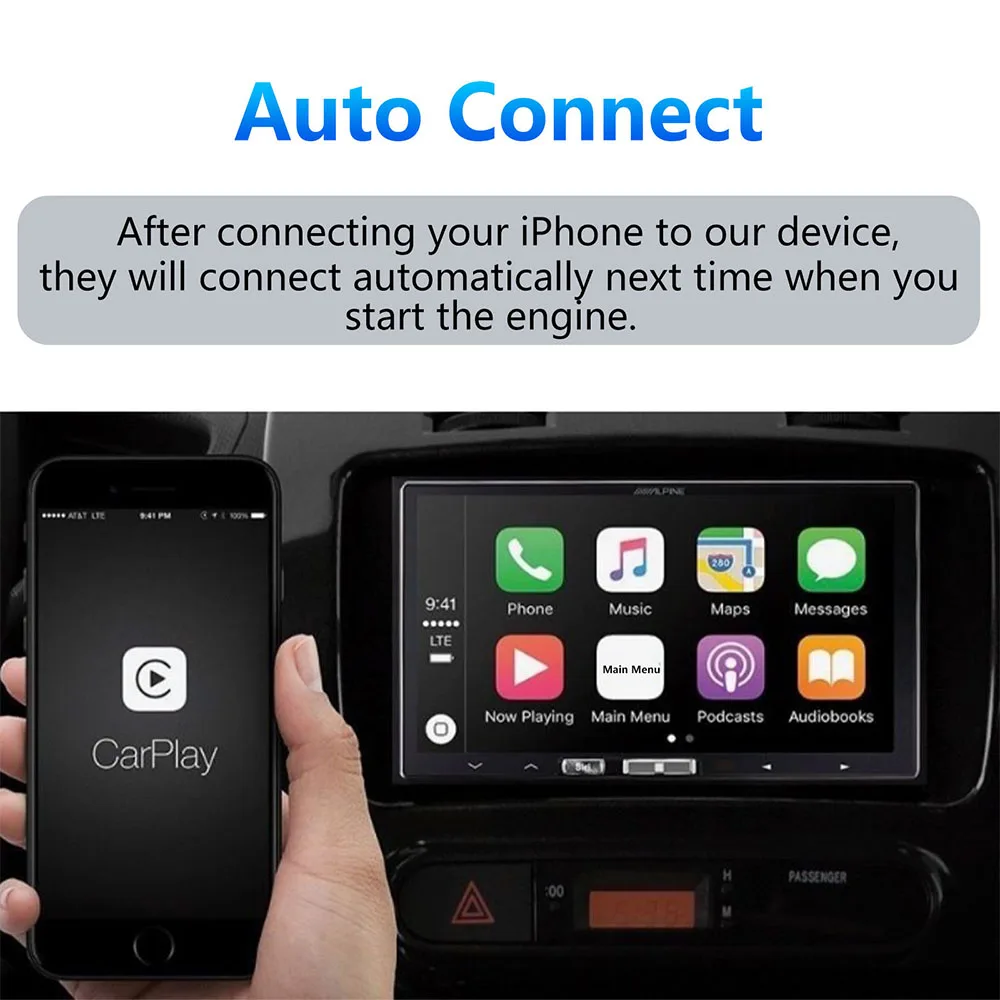 Беспроводной адаптер CarPlay для заводских проводных автомобилей совместимых с Audi Porsche Volvo Mercedes-Benz Volkswagen