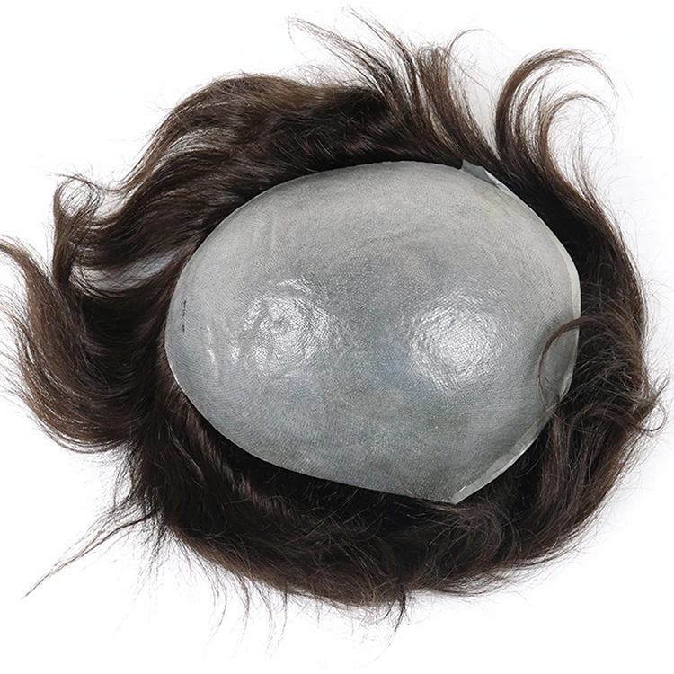 
 Оптовая продажа, инъекционная сверхтонкая основа для кожи, невидимые узлы, натуральные волосы, сменная система волос, парик из человеческих волос для мужчин  