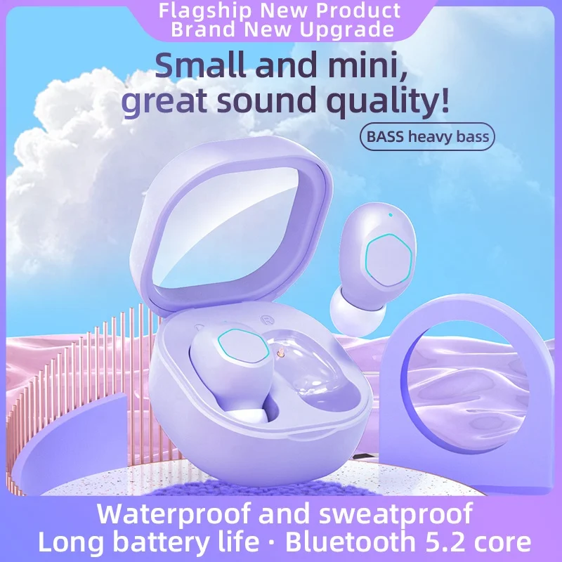 New M21 Wireless earbuds Bluetooth Headphones 5.2 TWS Mini High Appearance Translucent Bluetooth In ear style LED Headphones
