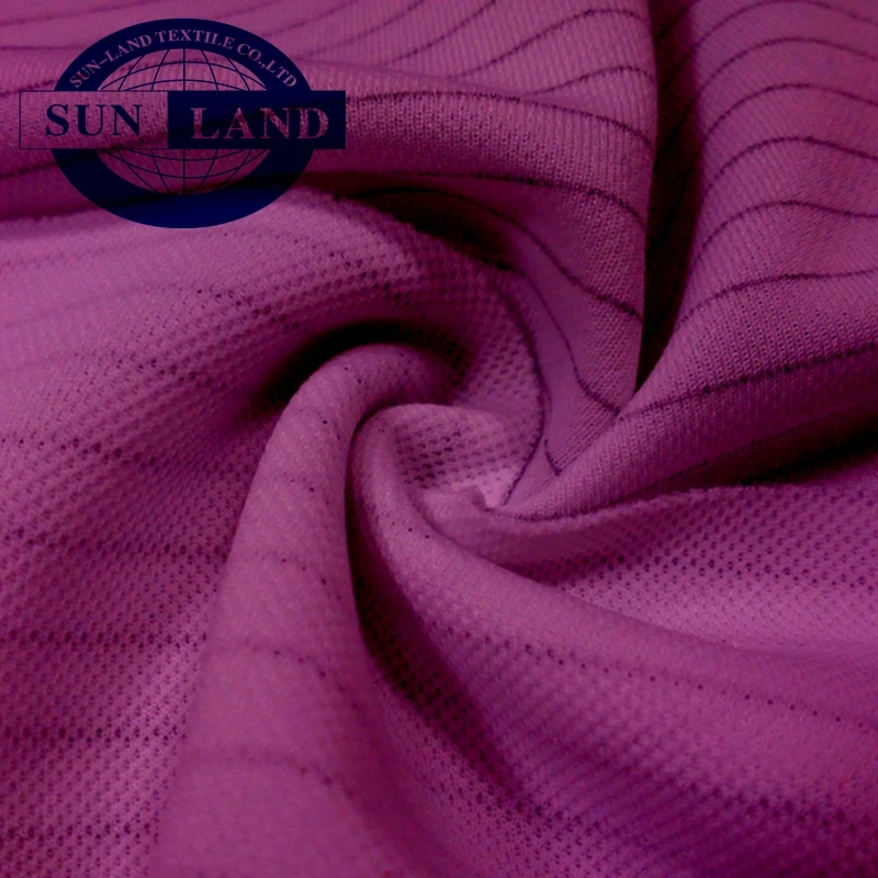labor uniform workwear cloth 100% polyester antistatic double pique mesh fabric