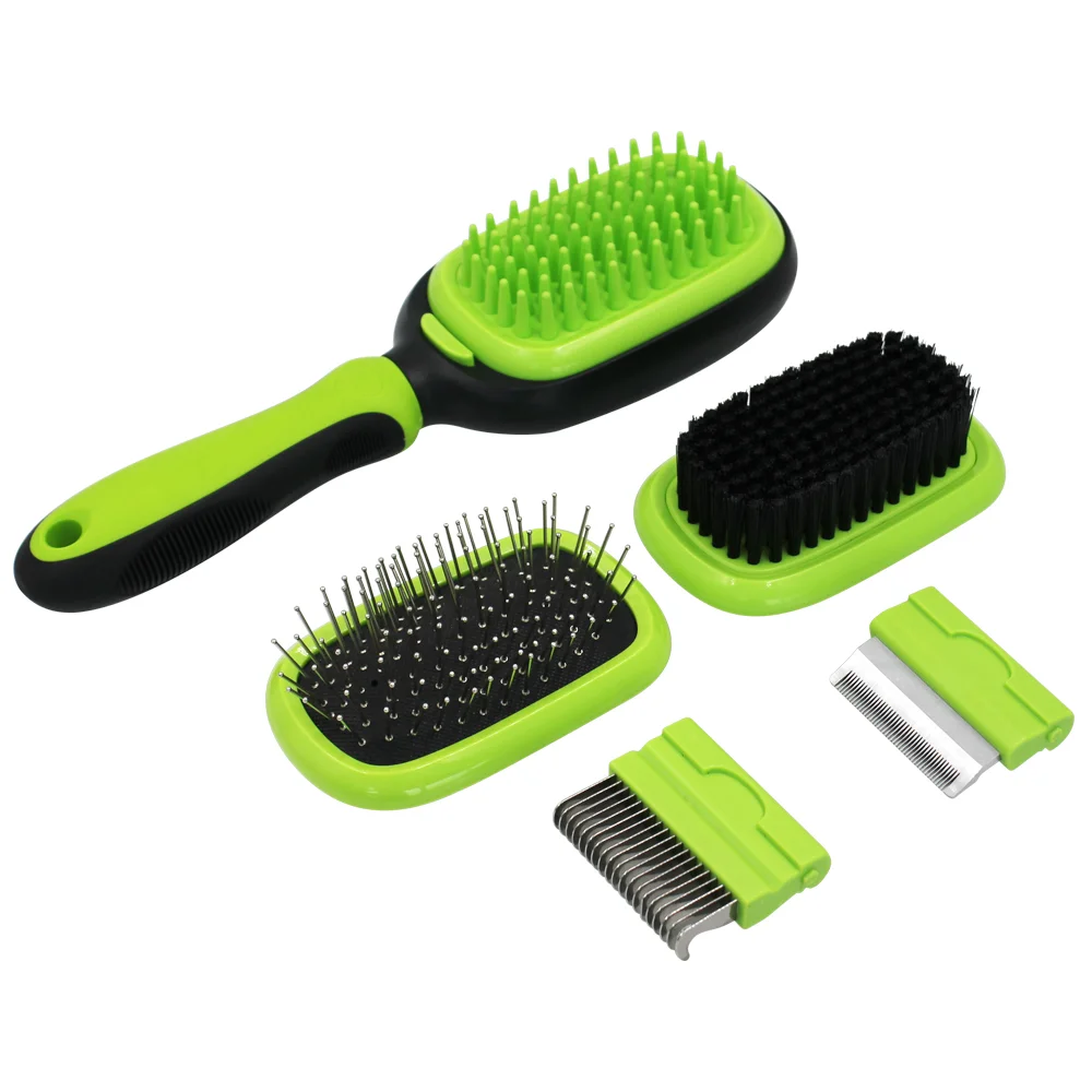 
Multi-Functional Pet Grooming Brush Kit for Dogs & Cats, Available in 3 in 1 & 5 in 1, Massage Brush dog bath brush 