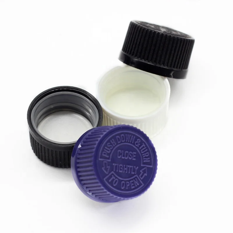 Various new design 28mm child proof plastic cap screw caps for glass bottles