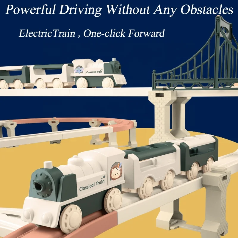 Hot Selling Kids Slot Toy Railway Educational DIY Children 287pcs Train assembled track