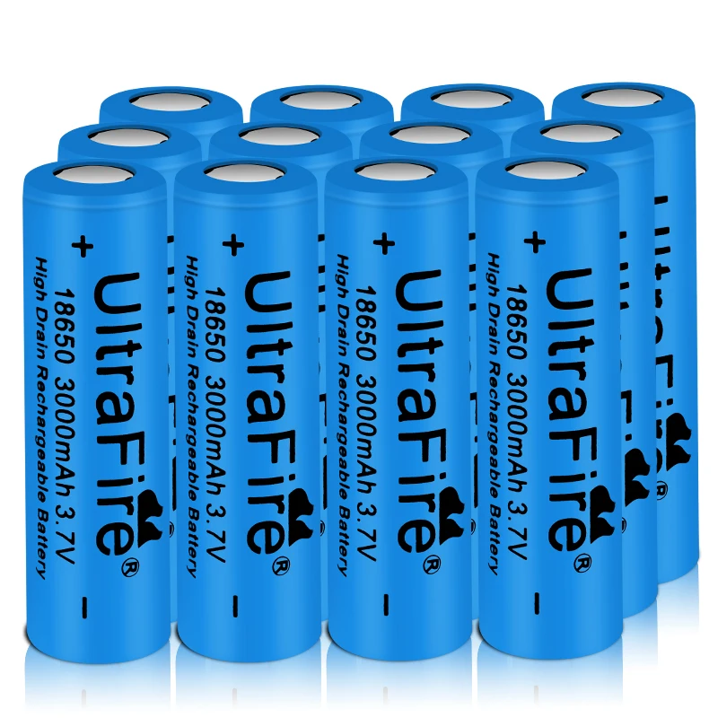 Литий-ионная аккумуляторная батарея UltraFire 18650 3000 мАч 3 7 в для светодиодного фонарика