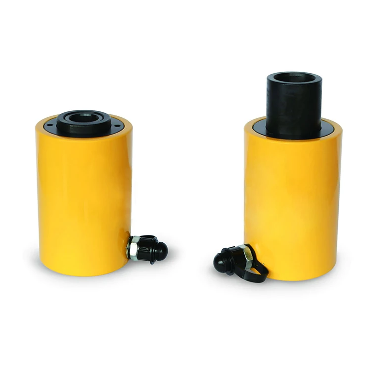 Single acting spring return hollow plunger hydraulic cylinder jack