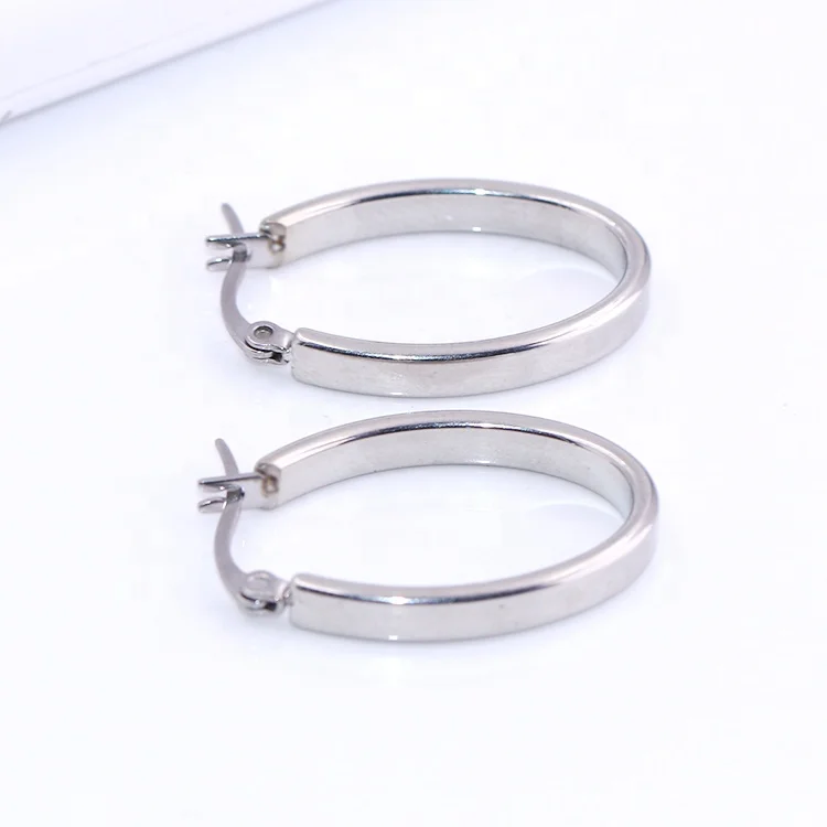 Wholesale Custom Fashion Jewelry Classic Earrings Silver Plated Stainless Steel Twisted Round Hoop Earrings for Women