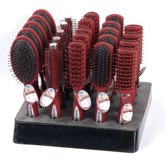 25pcs rubber handle base plastic display hair hairbrush comb mirror brush set ningbo china alibaba factory wholesale