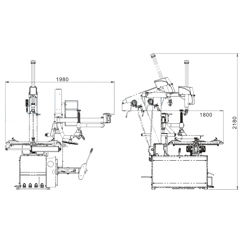 SM-CL52R 380V automatic tire changer machine tilt column 26 inch with right helpers with CE good quality