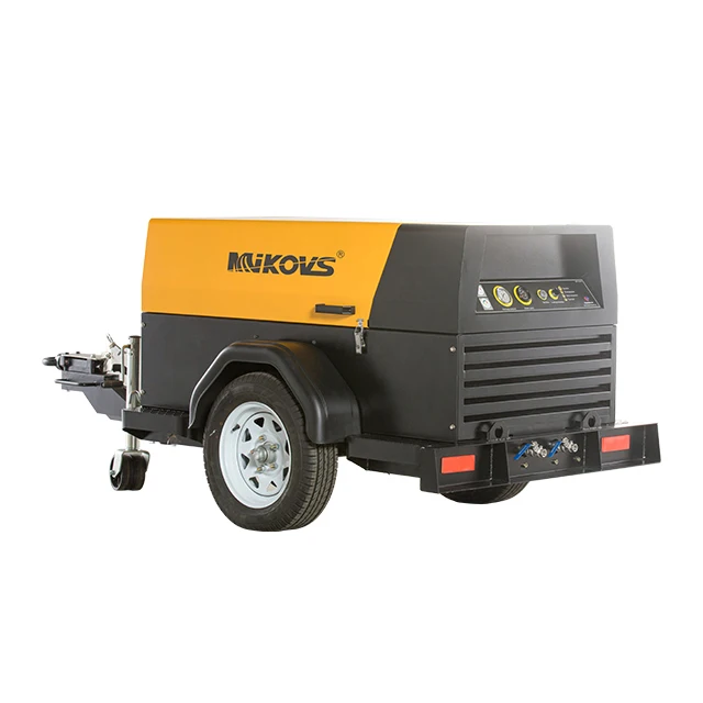 7.5m3 8bar 55kw 75hp mobile diesel air compressor for jack hammer