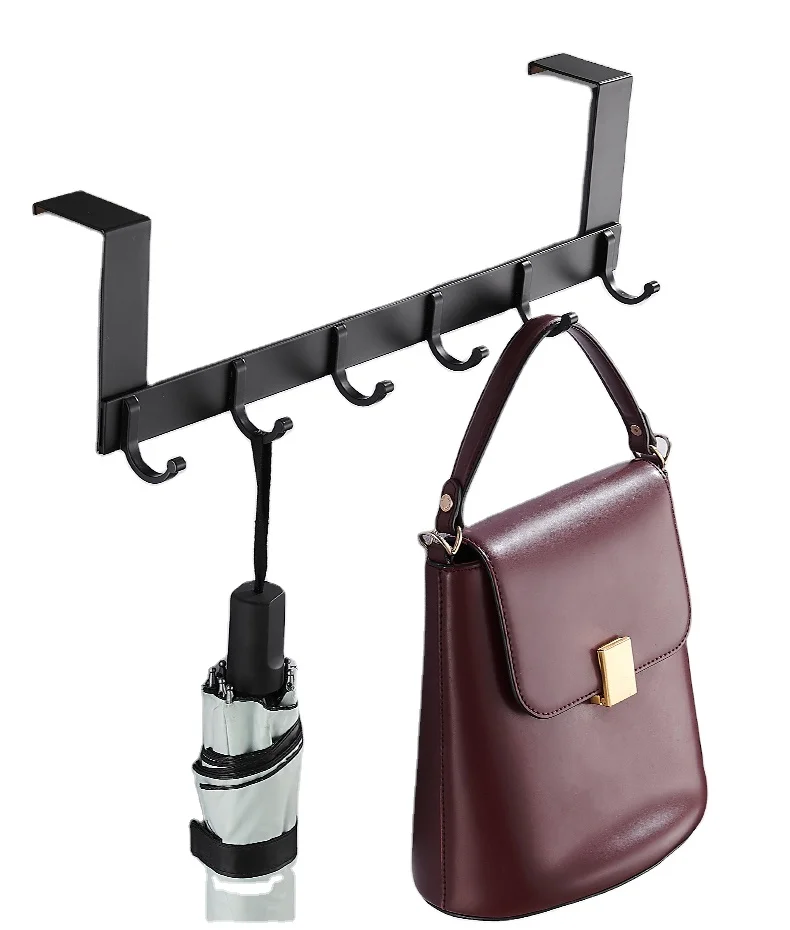Hooks Over The Door 5 Hooks Home Bathroom Organizer Rack Clothes Coat Hat Towel Hanger New Bathroom Kitchen Accessories Holder