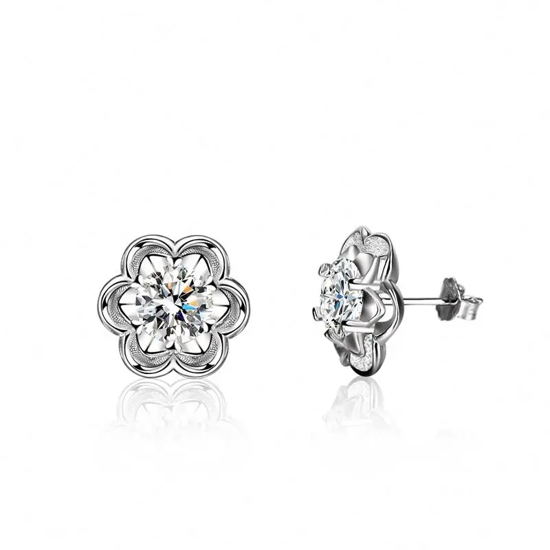 Wholesale Custom Low Price Moissanite 14K White Gold Earrings