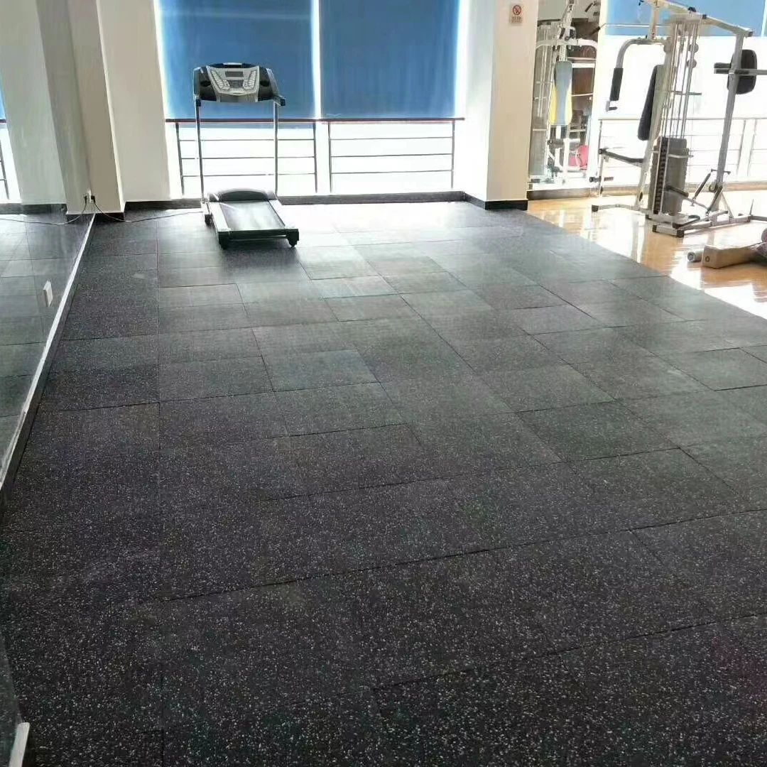 Rubber particle+EPDM particle gym rubber mat flooring tiles