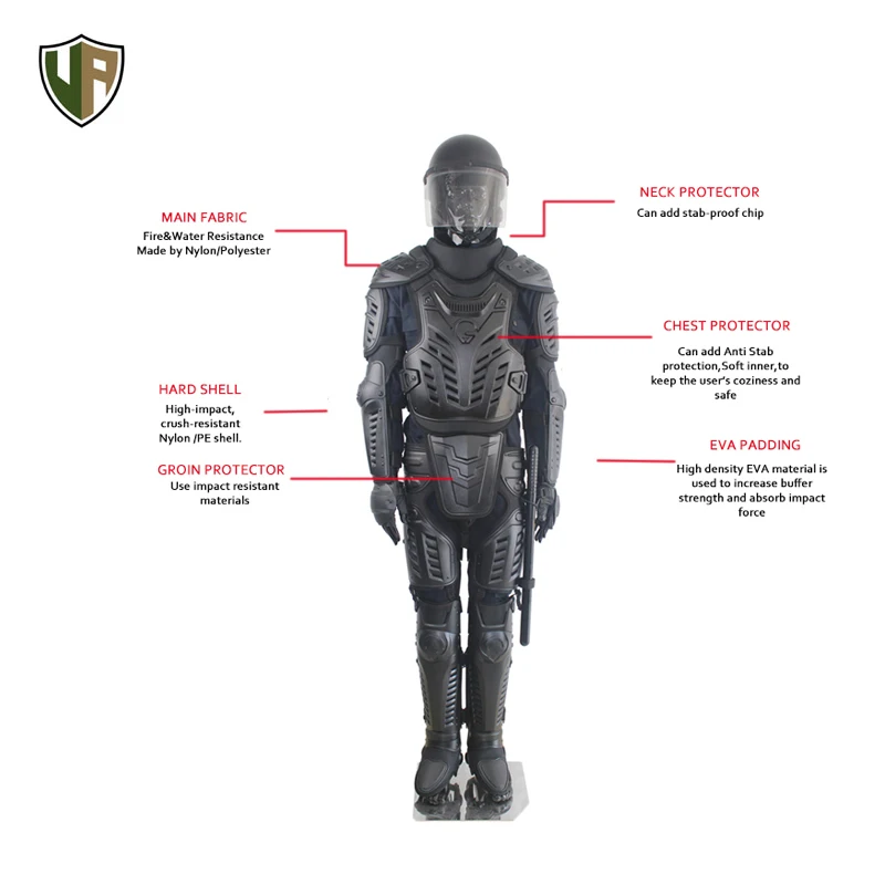  high quality Full body Riot control armor military custom bulletproof vest black anti riot gear for self