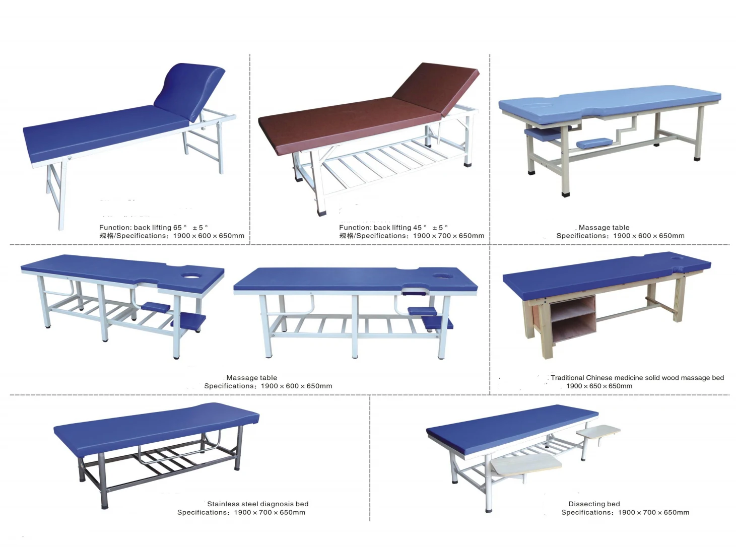 Modern medical furniture Medical bed Hospital clinic Stainless steel diagnostic bed
