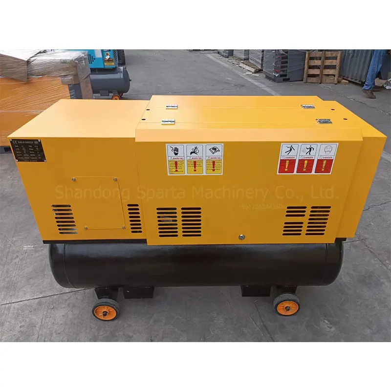 7.5kw 10hp 8bar All in One Pm VSD Industrial Screw Air Compressor with Air Dryer Tank Filter
