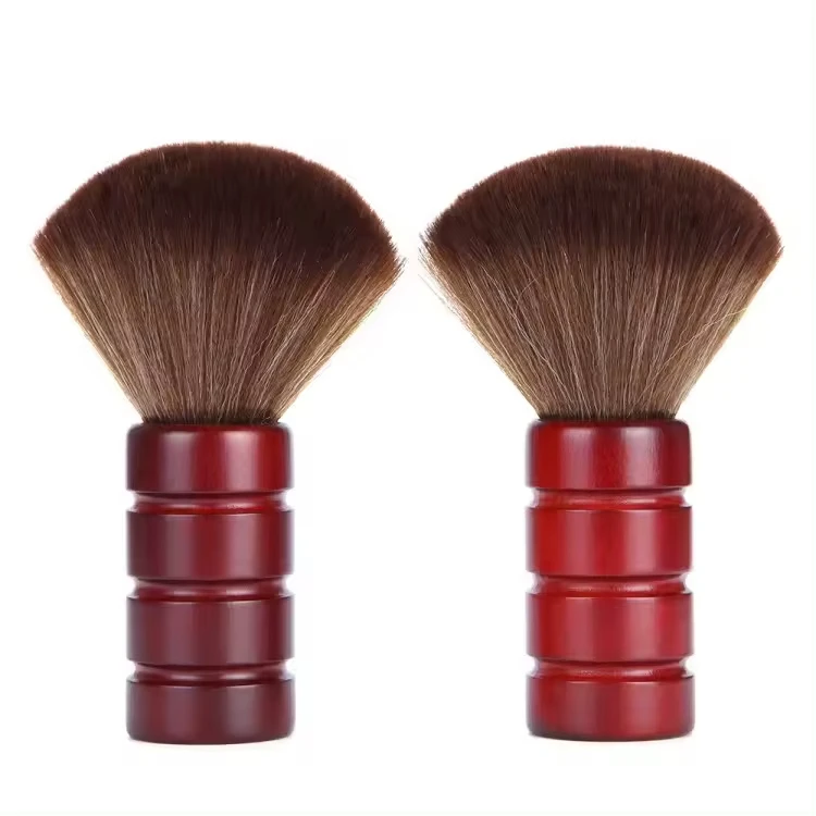 Quality Reliability Soft Barber Cleaning Brush Wood Handle Soft Hair Smooth Fiber Wool Neck Duster Hair Cleaning Brush