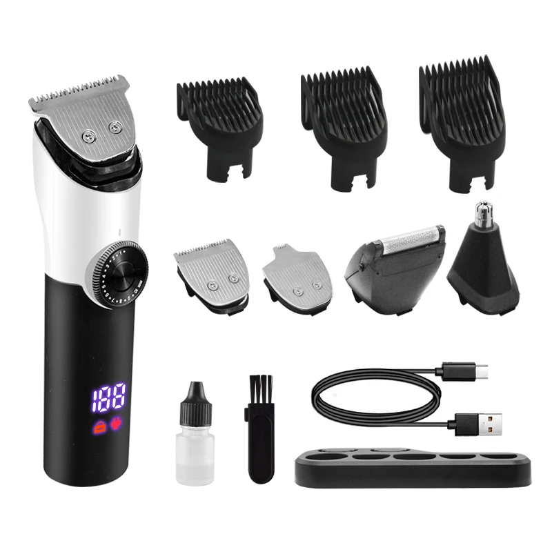 2024 Hot Sales 5 In 1 Mini Electric Mens Hair Beard Shaver IPX6 Portable USB Rechargeable Hair Trimmers