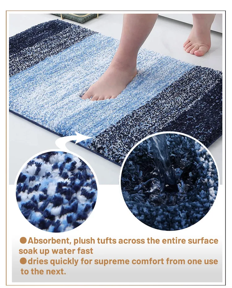 Taifo Custom Microfiber Mats Bath Mat Rugs Ultra Soft Non Slip Anti Skid Water Absorbent Indoor Customized Bathroom Floor CN;SHN