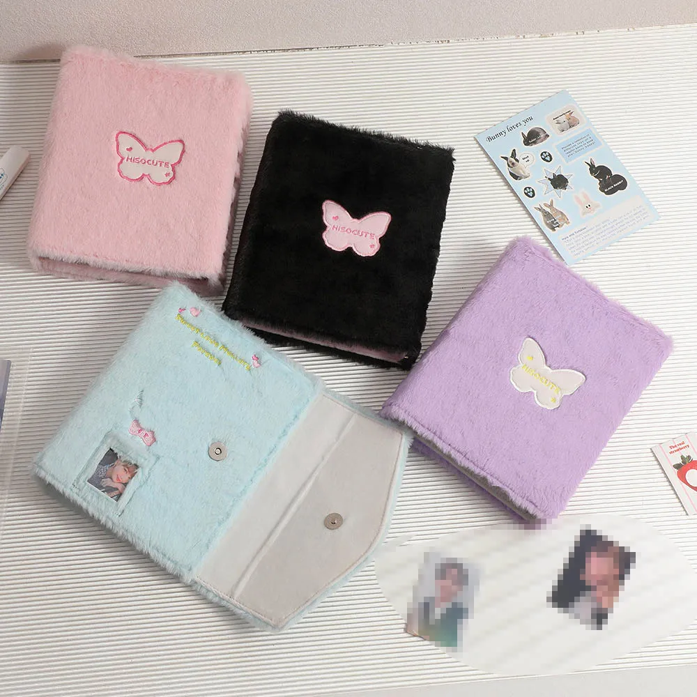 MN A5 Plush Embroidery Cover Photocards Binder Photos Cards Book Instax Mini Collect Scrapbooking Scrap Book Album