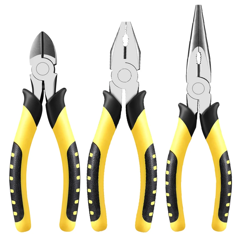 Multifunctional Steel Wire Cut Combination Needle Tip Diagonal Locking Pliers Aluminum Handle Crimping-Cast Tiger Hardware Tool