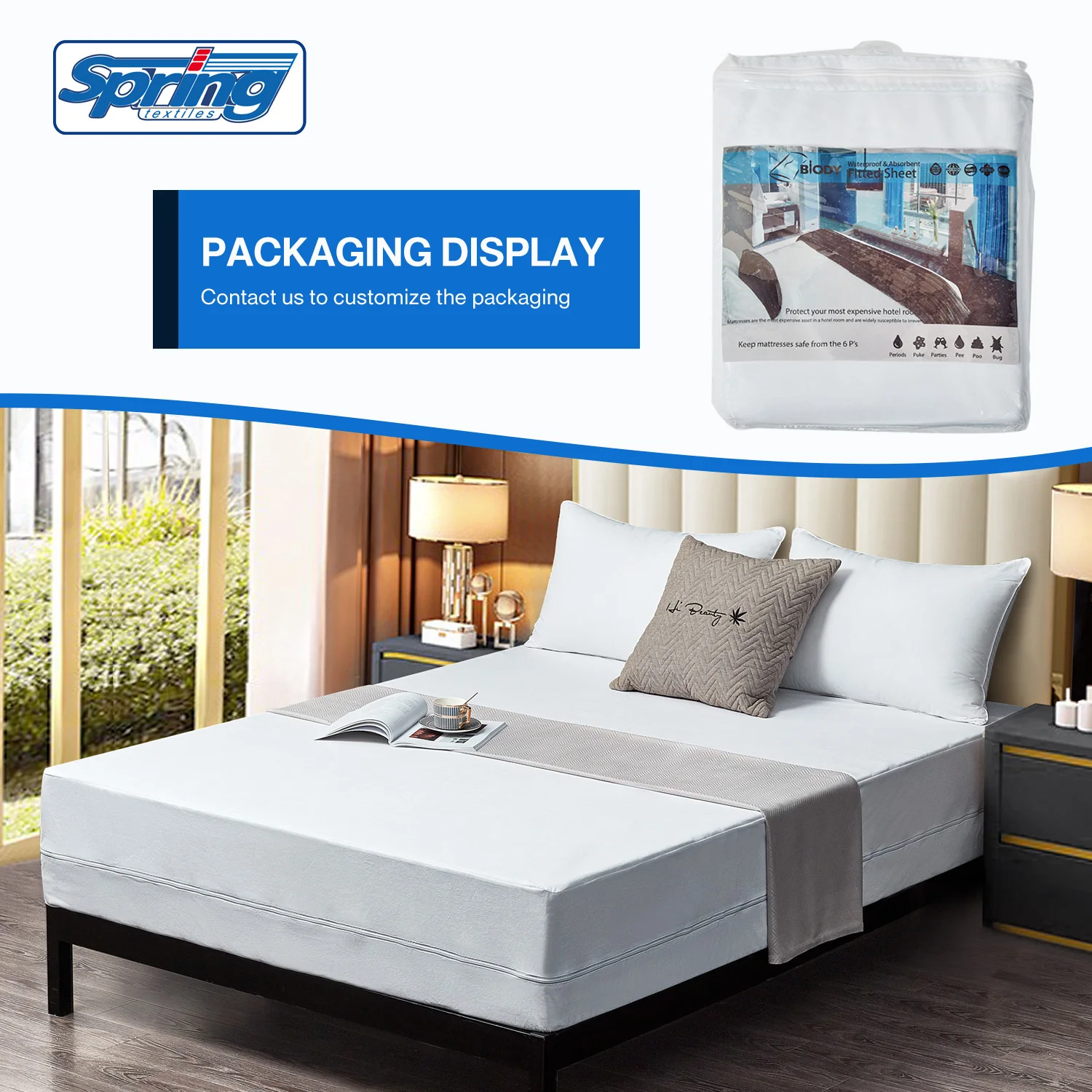 Twin Size Zippered Bed Bug Mattress Protector Water Proof imperméable Anti Fluid Mattress Encasement