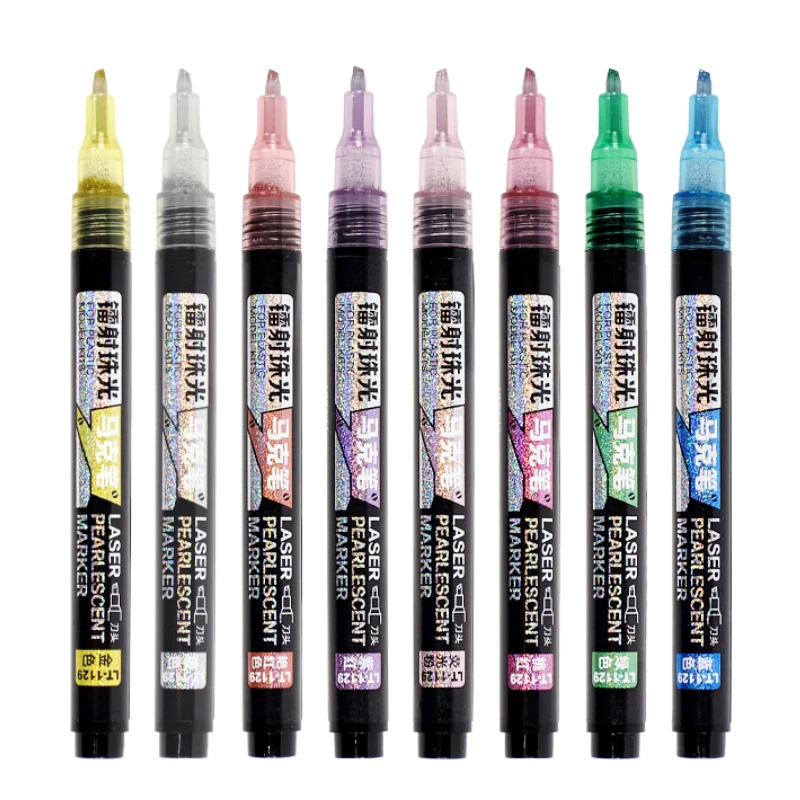 Water proof pearlescent glitter coloring paint markers pens decorative graffiti art markers for ornamentation