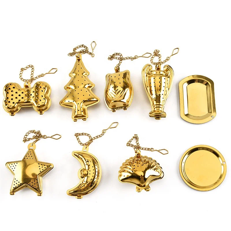 High Quality Tea Filter 304 Stainless Steel Tea Strainer With Saucer Chain