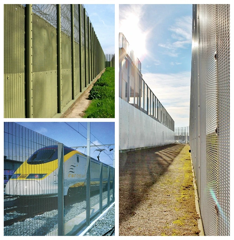 Anti climb flat mesh panel PVC coated galvanized metal welded mesh 358 anti climb security fence panels for airport fence