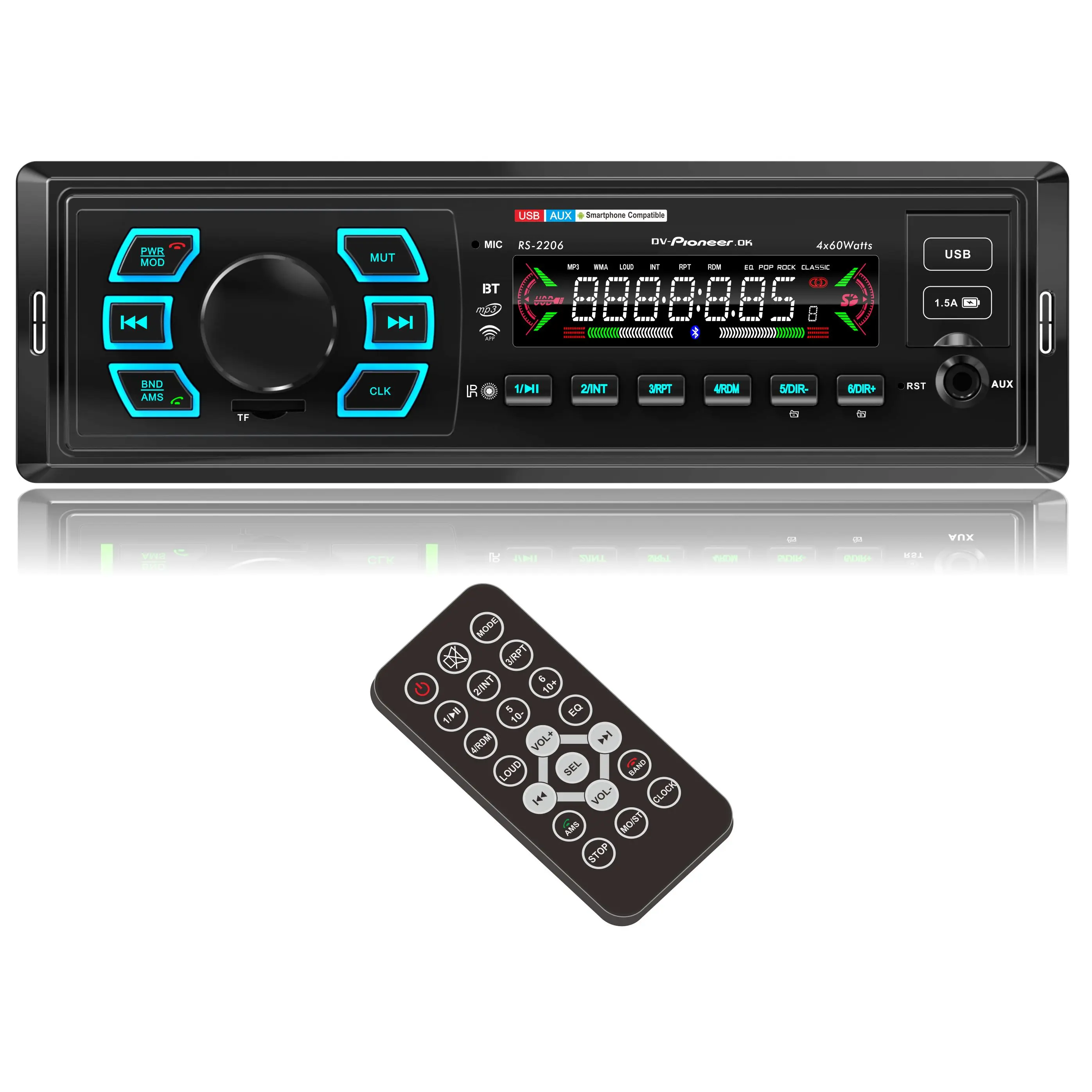 Sunask Car FM Radio MP3 USB Bluetooths Audio Stereo Player