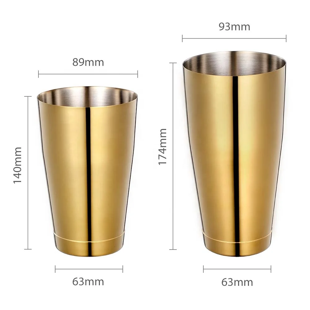Barware Present Gift Bartender Kit Gold Plated Kit Bartender Bar Shaker Set  with Boston Cocktail Shaker