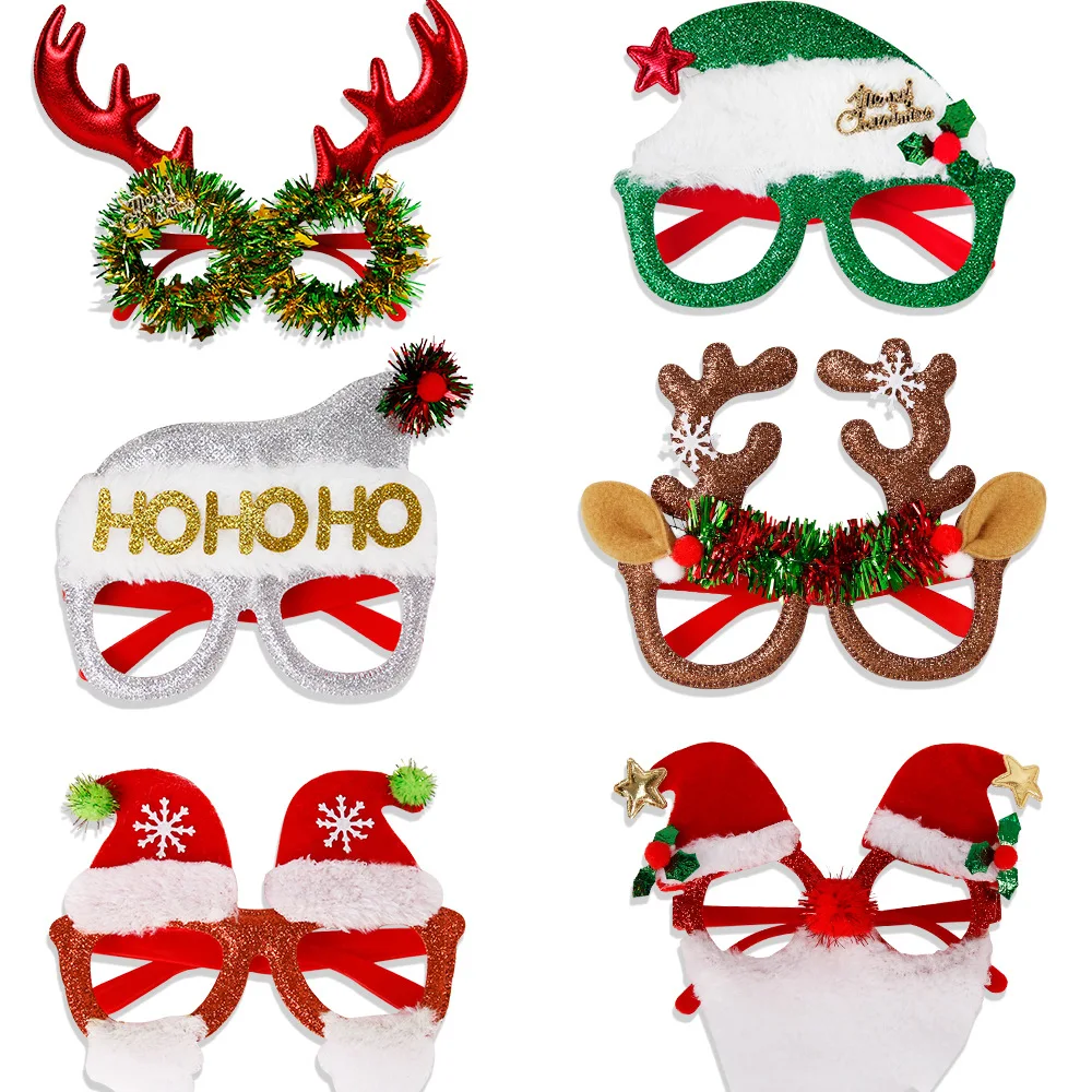 YiYuan Newest Christmas Eyewear Cartoon Eyeglass Frames for Children Adults Party Festival Decorations Fancy Glasses Wholesale