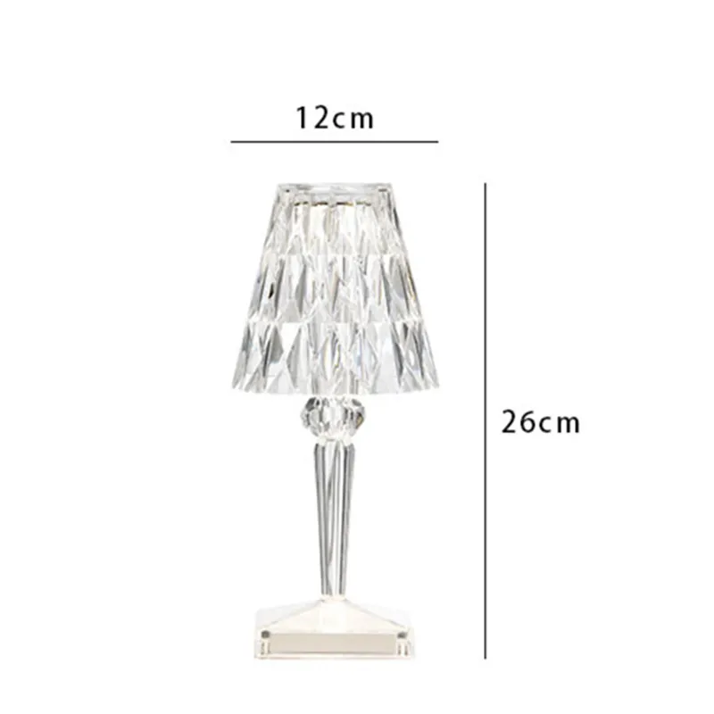 Алмазная Настольная лампа с USB-зарядкой, акриловый декоративный светильник для спальни, прикроватная Хрустальная настольная лампа, подарок, ночник, осветительное приспособление