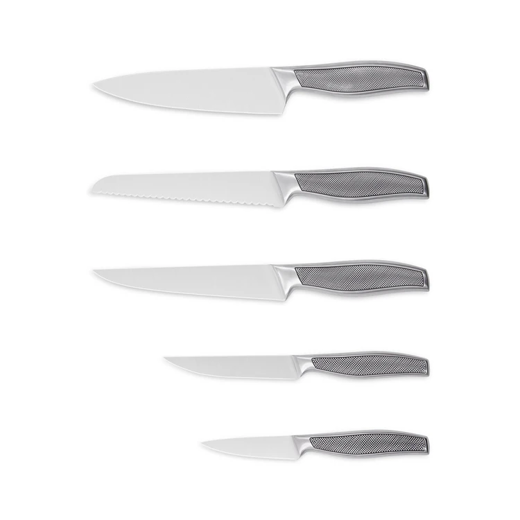Горячая Распродажа, Рекламная цена, нескользящая полая ручка, полностью из нержавеющей стали, набор кухонных ножей шеф-повара